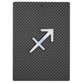 Chroom als Sagittarius-teken Carbon Fiber Print Klembord (Achterkant)