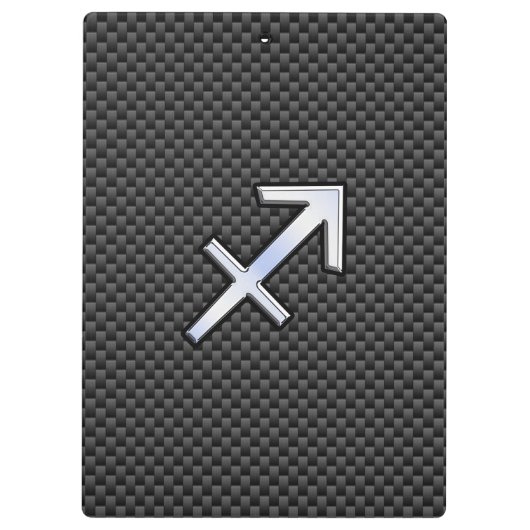 Chroom als Sagittarius-teken Carbon Fiber Print Klembord (Achterkant)
