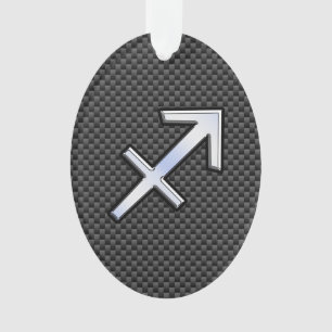 Chroom als Sagittarius-teken Carbon Fiber Print Ornament