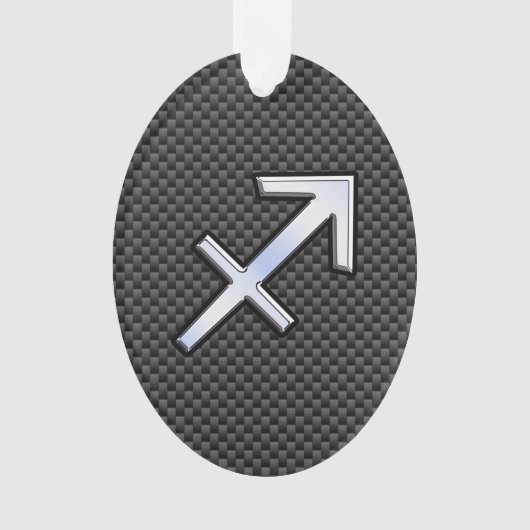 Chroom als Sagittarius-teken Carbon Fiber Print Ornament (voorkant)