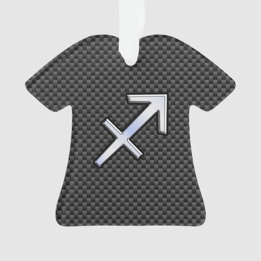 Chroom als Sagittarius-teken Carbon Fiber Print Ornament (voorkant)