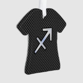 Chroom als Sagittarius-teken Carbon Fiber Print Ornament (voorkant)