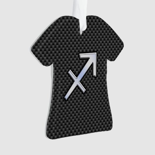 Chroom als Sagittarius-teken Carbon Fiber Print Ornament (voorkant)
