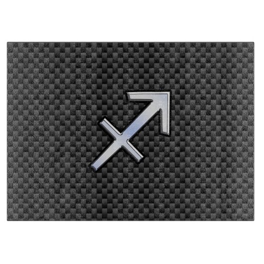Chroom als Sagittarius-teken Carbon Fiber Print Snijplank (Voorkant)