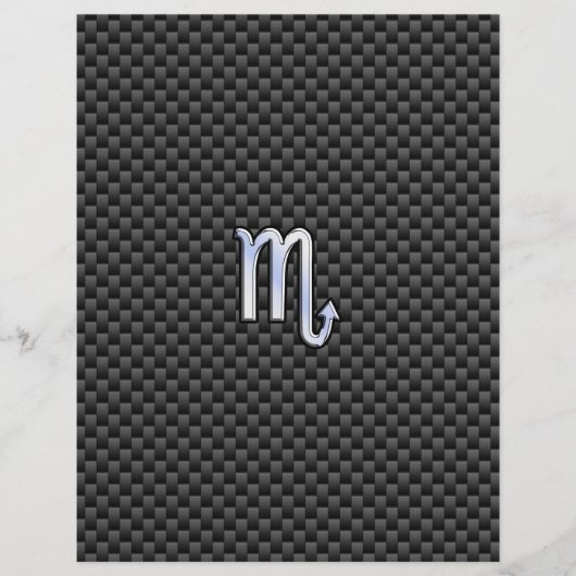 Chroom als Scorpio Zodiac Sign Carbon Fiber Print (Voorkant)