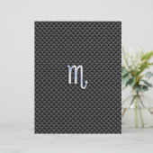 Chroom als Scorpio Zodiac Sign Carbon Fiber Print (Staand voorkant)