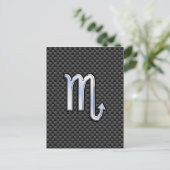 Chroom als Scorpio Zodiac Sign Carbon Fiber Print Briefkaart (Staand voorkant)