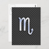 Chroom als Scorpio Zodiac Sign Carbon Fiber Print Briefkaart (Voorkant / Achterkant)