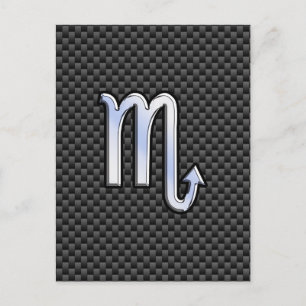 Chroom als Scorpio Zodiac Sign Carbon Fiber Print Briefkaart
