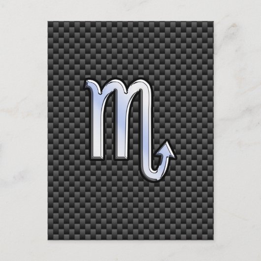 Chroom als Scorpio Zodiac Sign Carbon Fiber Print Briefkaart (Voorkant)