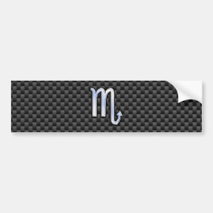 Chroom als Scorpio Zodiac Sign Carbon Fiber Print Bumpersticker