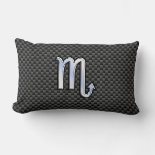 Chroom als Scorpio Zodiac Sign Carbon Fiber Print Kussen