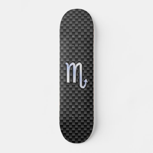 Chroom als Scorpio Zodiac Sign Carbon Fiber Print Skateboard (Voorkant)