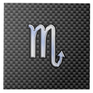 Chroom als Scorpio Zodiac Sign Carbon Fiber Print Tegeltje