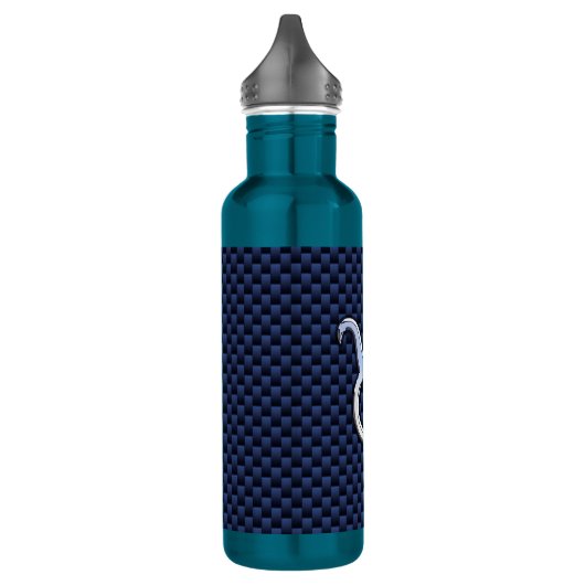 Chroom als Taurus Zodiac Sign Blue Carbon Print Waterfles (Links)