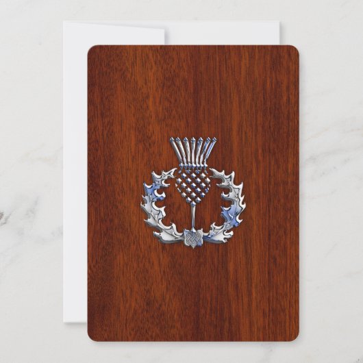 Chroom als Thistle op Mahogany Wood Style (Voorkant)