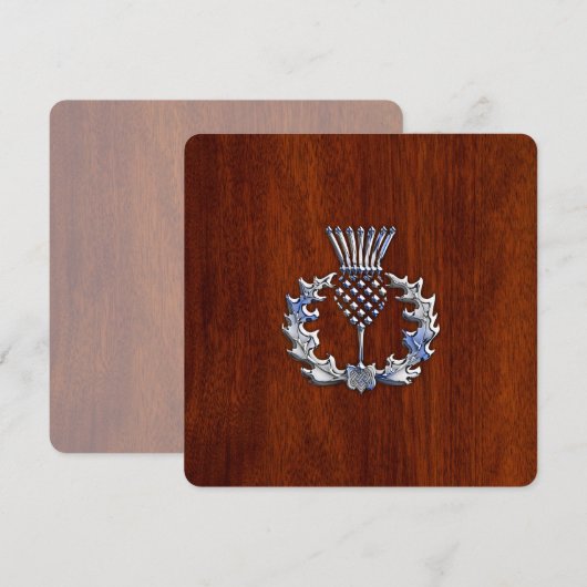 Chroom als Thistle op Mahogany Wood Style (Voorkant / Achterkant)