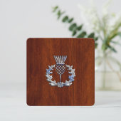 Chroom als Thistle op Mahogany Wood Style (Staand voorkant)