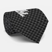 Chroom als vuurtoren op koolstofvezel stropdas (Opgerold)