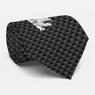 Chroom als vuurtoren op koolstofvezel stropdas