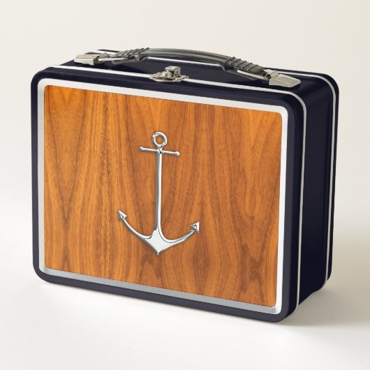 Chroom Anker op Teakhoutfineer Nautilus Levensstij (Voorkant)