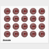 Chroom Drip Glitter Letter C Monogram Ronde Sticker (Vel)
