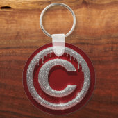 Chroom Drip Glitter Letter C Monogram Sleutelhanger (Achterkant)