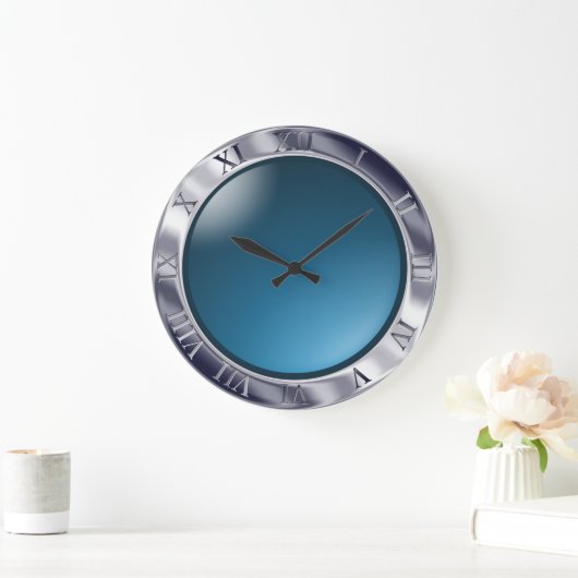 Chroom en glas grote klok (Huis)