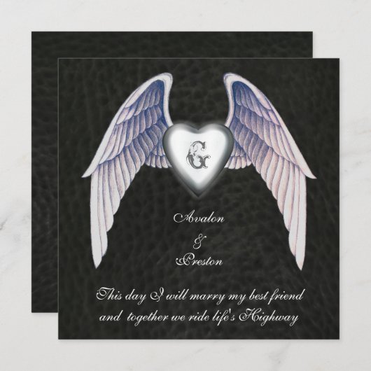 Chroom en kunstleder met kunstvleugel kaart (Voorkant / Achterkant)