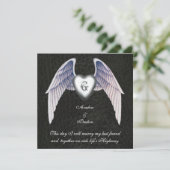 Chroom en kunstleder met kunstvleugel kaart (Staand voorkant)