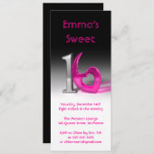 Chroom en Snoep Roze Sweet 16 (groot) Kaart (Voorkant / Achterkant)