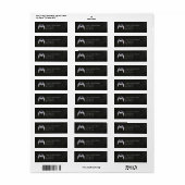 Chroom & Faux lederen gevleugelde hart adres label (Full Sheet)