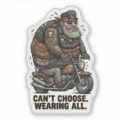 Chroom Gebloed V-Twin Hart Kunst Sticker (Voorkant)