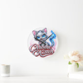 Chroom Kat Wandklok (Huis)