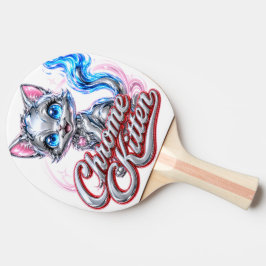 Chroom Kitten Ping Pong Paddle Tafeltennisbatje