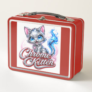 CHROOM KITTEN Rood Lunchbox