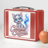 CHROOM KITTEN Rood Lunchbox (In situ)