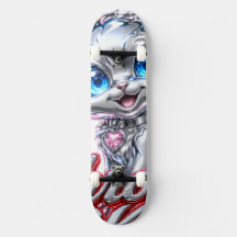 CHROOM KITTEN Skateboard, met assen en wielen