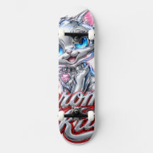 Chroom Kitten Skateboard, met Trucks en Wielren