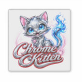 CHROOM KITTEN-sticker Sticker (Voorkant)