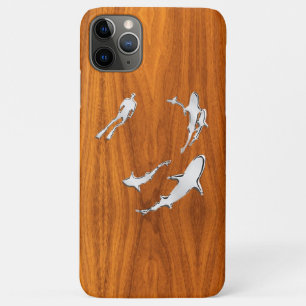 Chroom like Diver with Sharks Silhouettes Case-Mate iPhone Case