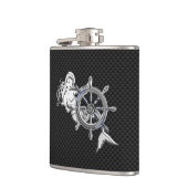 Chroom Mermaid op koolstofvezel afdrukken Heupfles (Links)