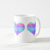 Chroom Metallic Neon Rainbow Heart Koffiemok (Voorkant rechts)