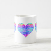 Chroom Metallic Neon Rainbow Heart Koffiemok (Center)