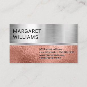 chroom metallisch Roos goudfolie Visitekaartje