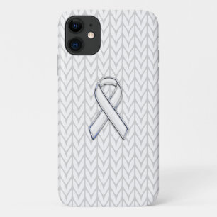 Chroom on White Knit Ribbon Awareness Case-Mate iPhone Case