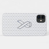Chroom on White Knit Ribbon Awareness Case-Mate iPhone Case (Achterkant (horizontaal))