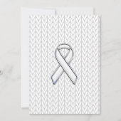 Chroom on White Knit Ribbon Awareness Print (Voorkant)