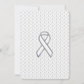 Chroom on White Knit Ribbon Awareness Print (Voorkant)