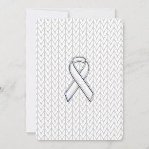 Chroom on White Knit Ribbon Awareness Print